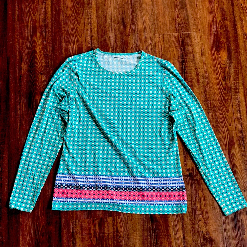 Lands End Swim Tee Rashguard sz 10-12 Medium